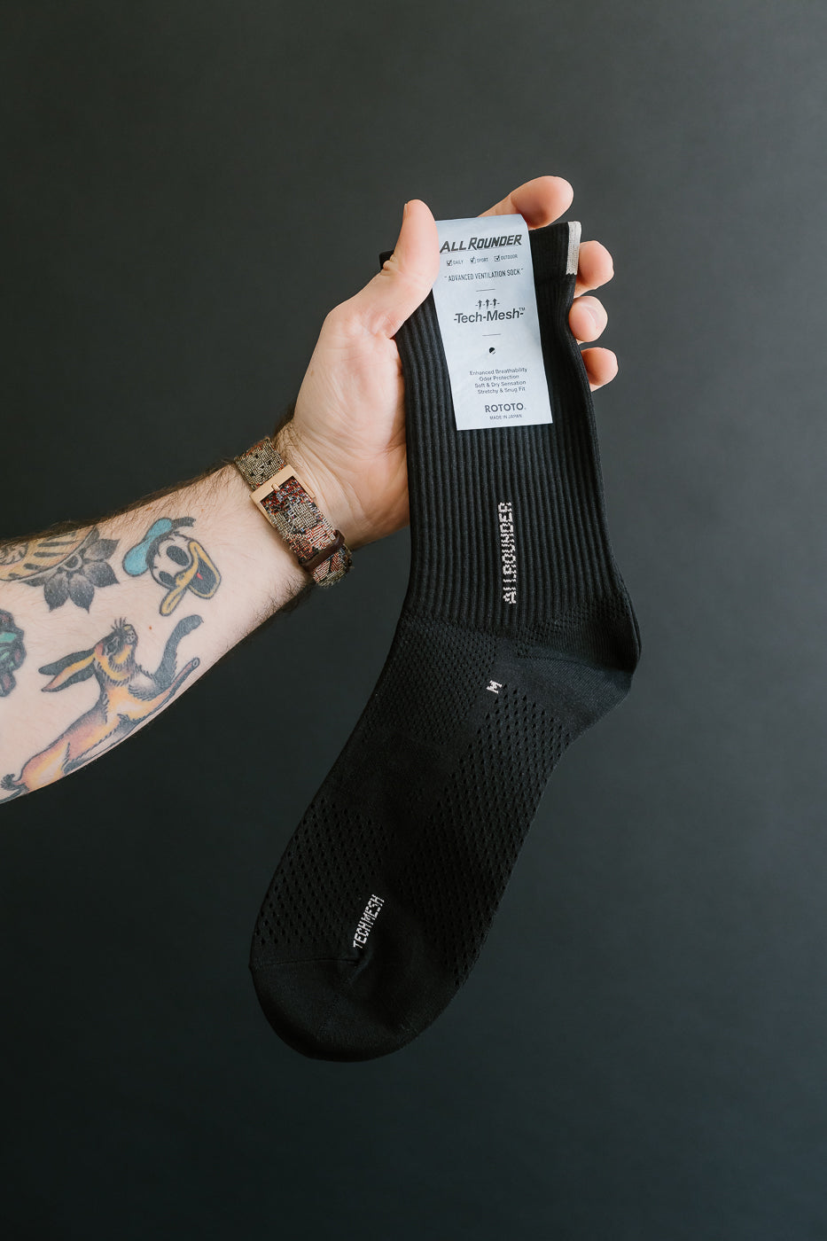 R1593 - Allrounder Tech-Mesh Crew Sock - Black