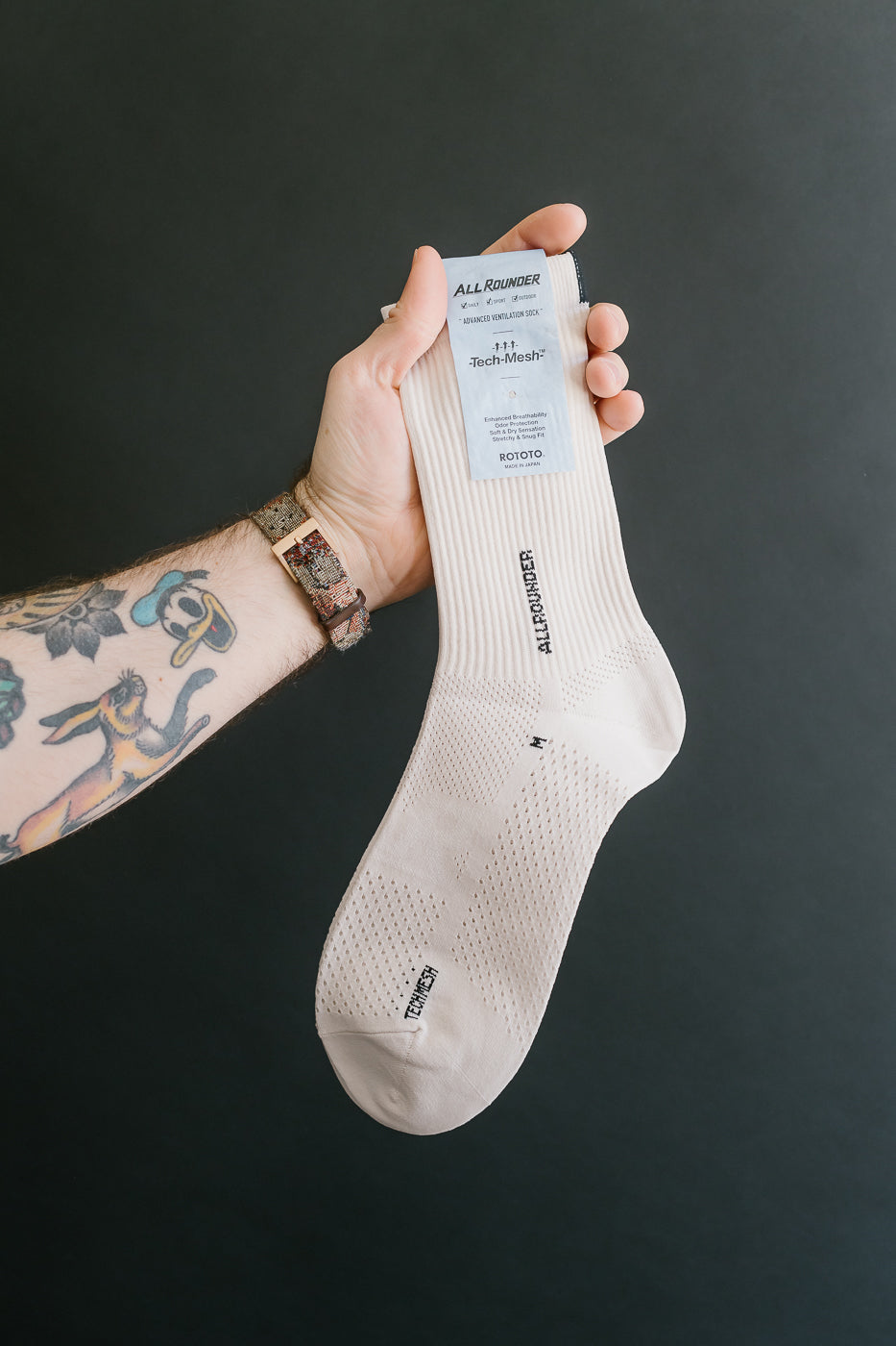R1593 - Allrounder Tech-Mesh Crew Sock - Clay Beige