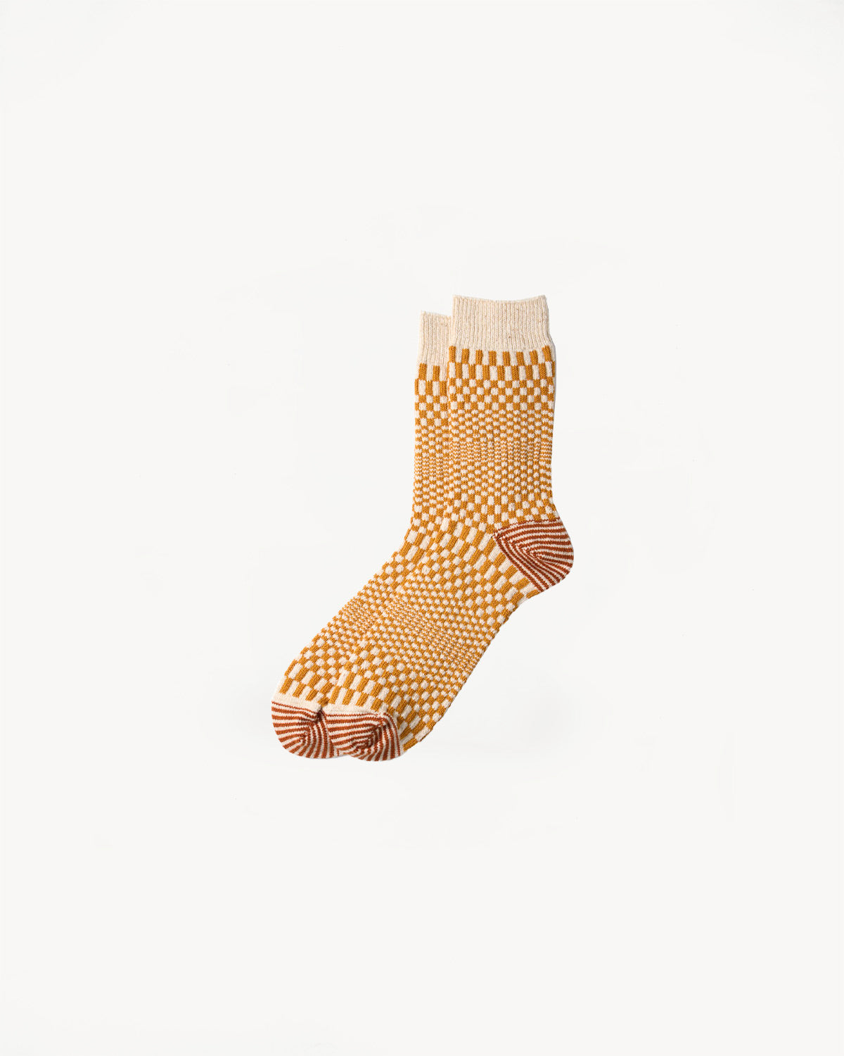 R1609 - Warped Checkerboard Sock - Gold