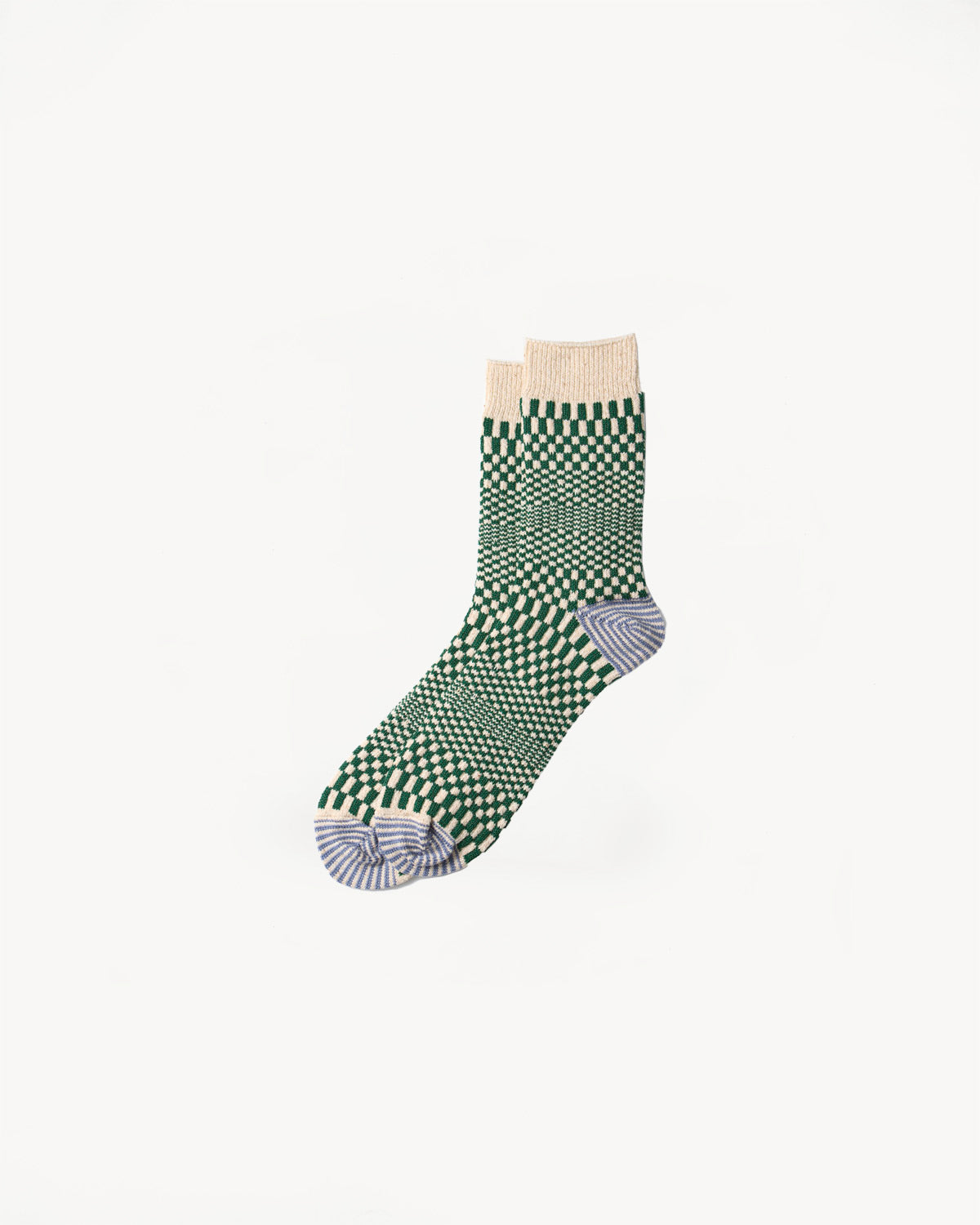R1609 - Warped Checkerboard Sock - Green