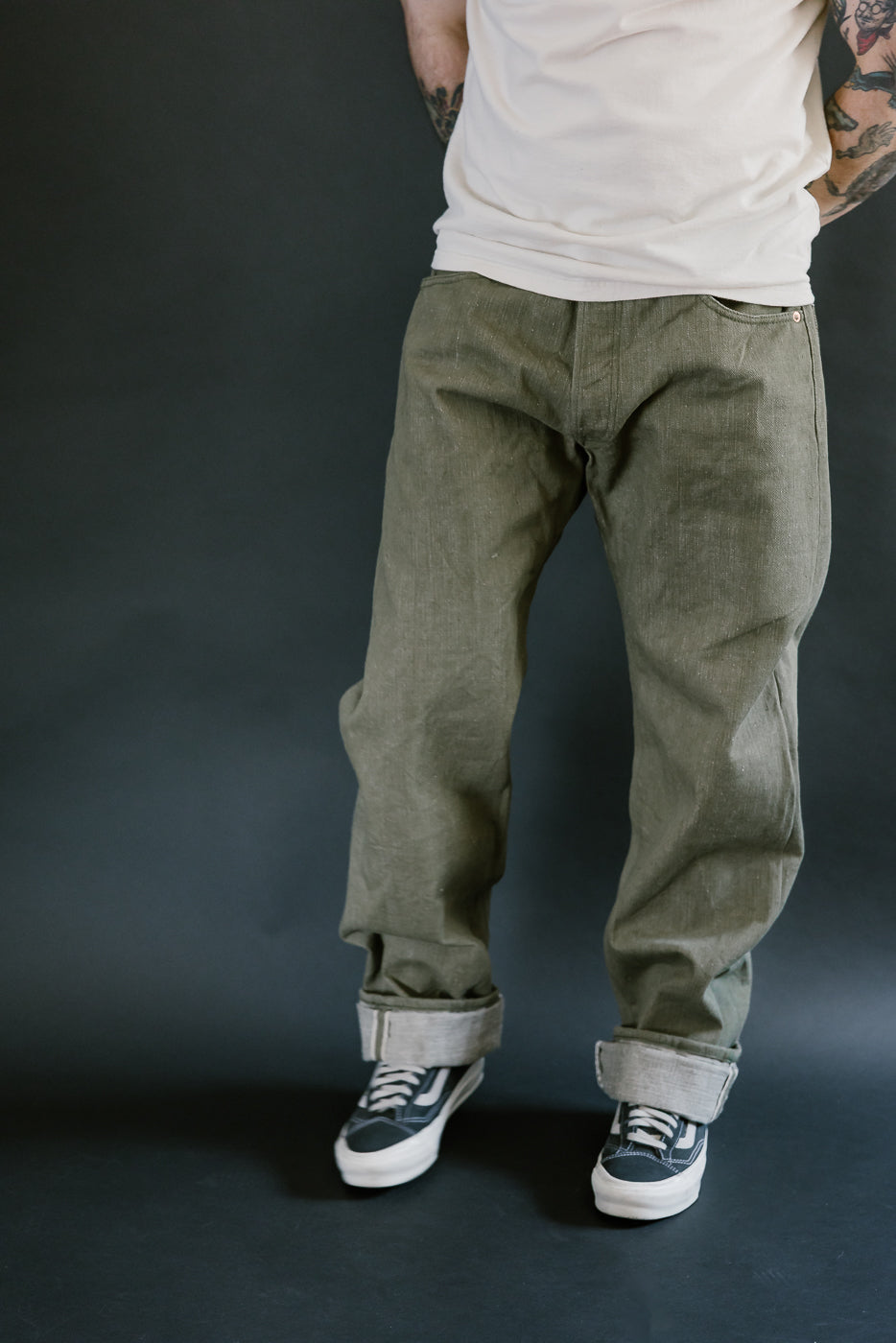 S0150GNX - 17oz Uguisu Denim - Regular Straight
