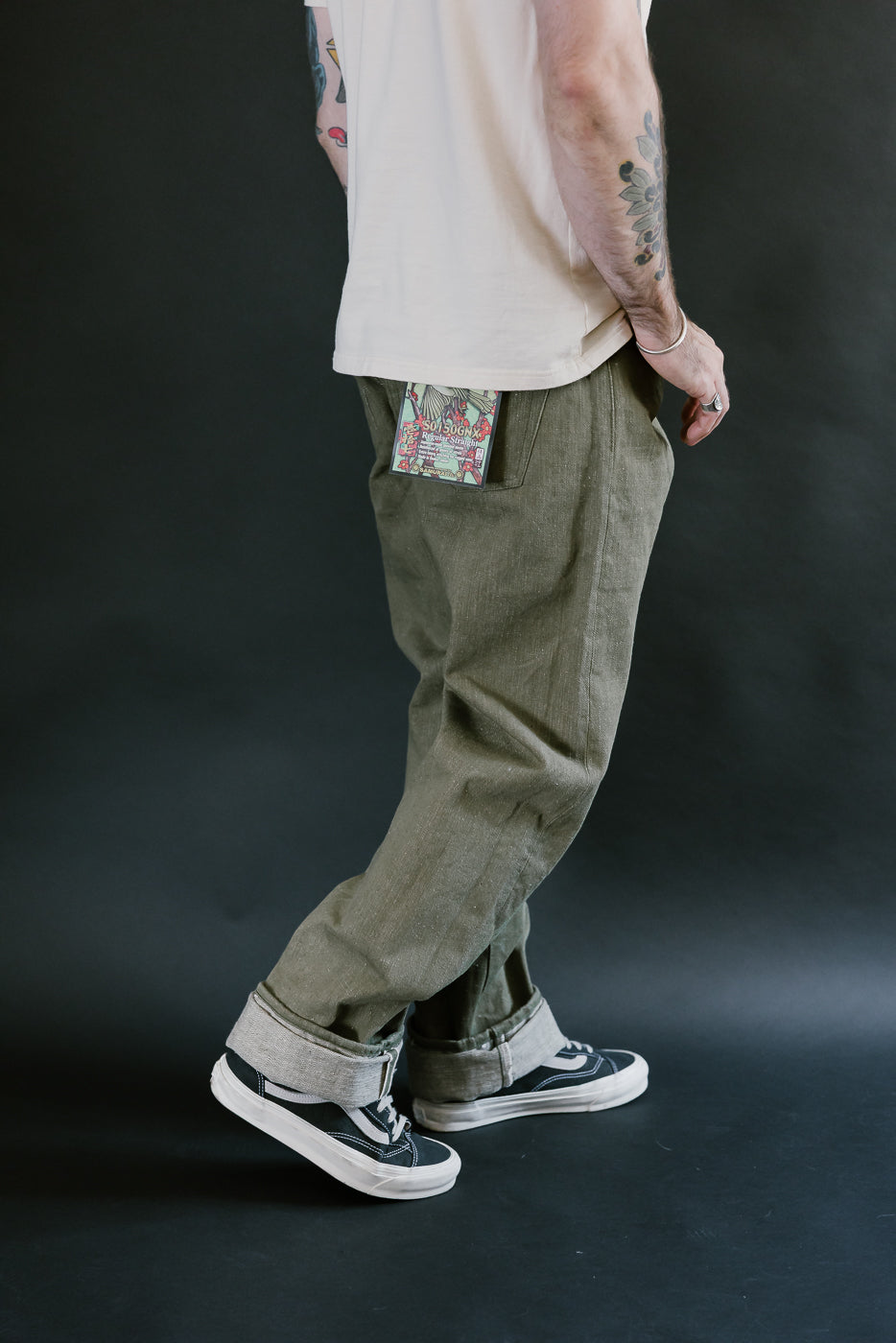 S0150GNX - 17oz Uguisu Denim - Regular Straight