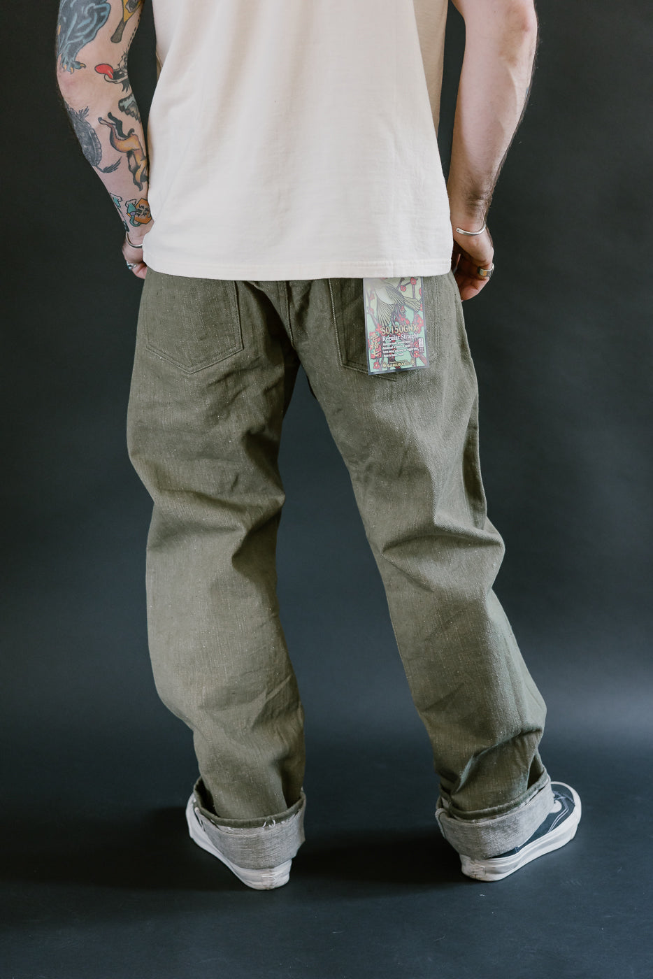 S0150GNX - 17oz Uguisu Denim - Regular Straight