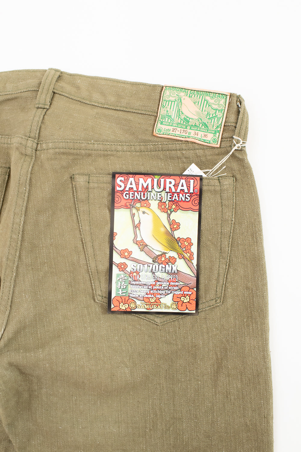 S0170GNX 17oz Uguisu Denim Straight Taper