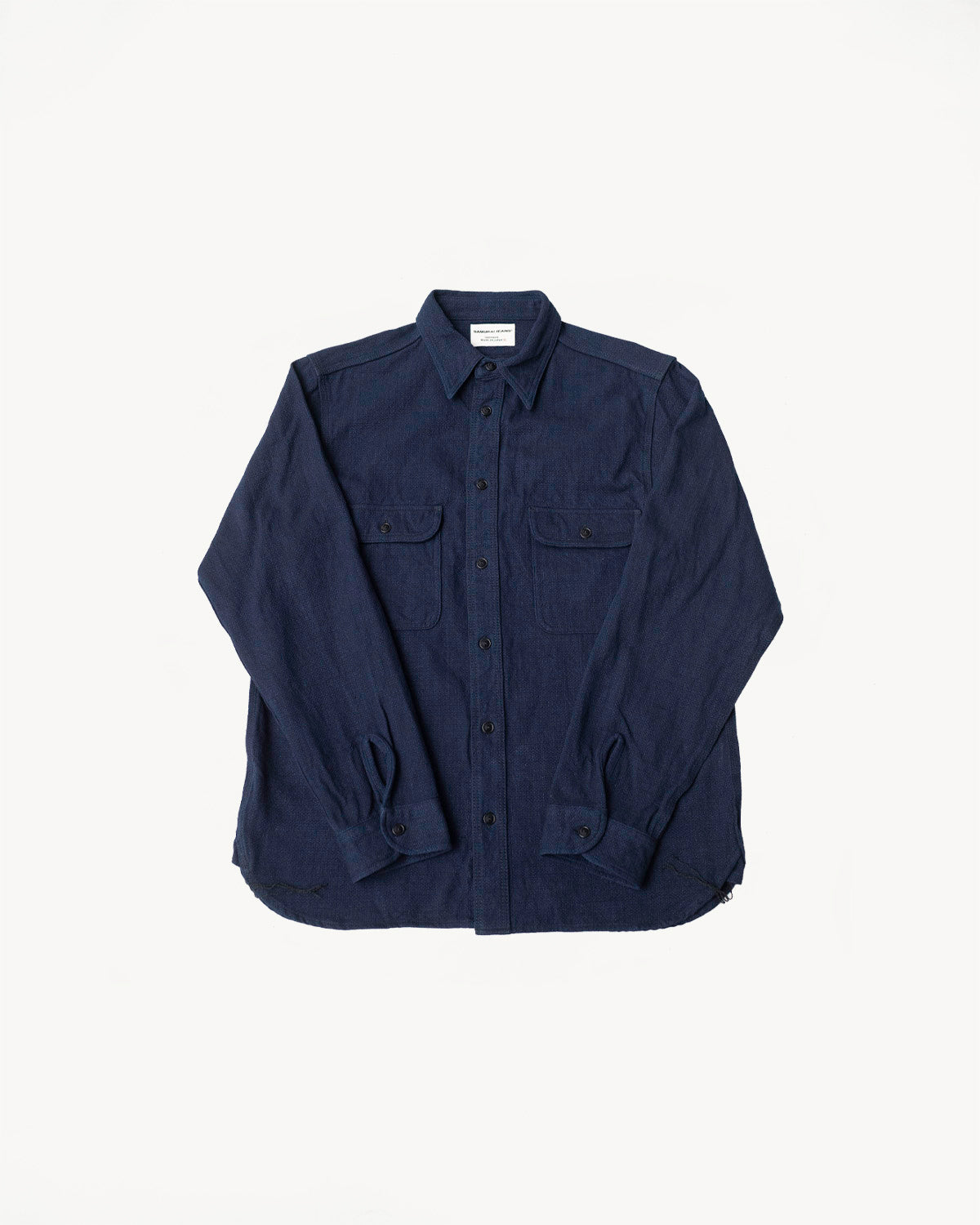 SAK24-01W - Spotted Work Shirt - Natural Indigo