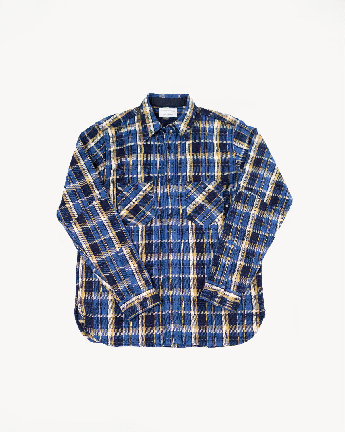 SIN23-01W - Rope Dyed Flannel Check Shirt - Blue, Indigo