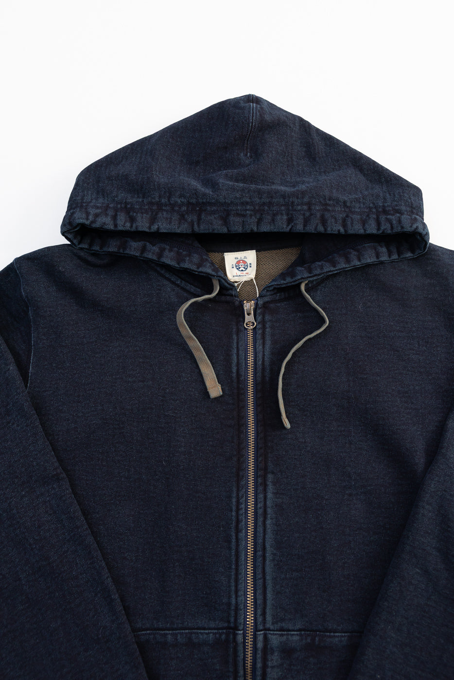 SIS25-102 - Overdyed Zip Up Hoody - Kakishibu Indigo | Dant