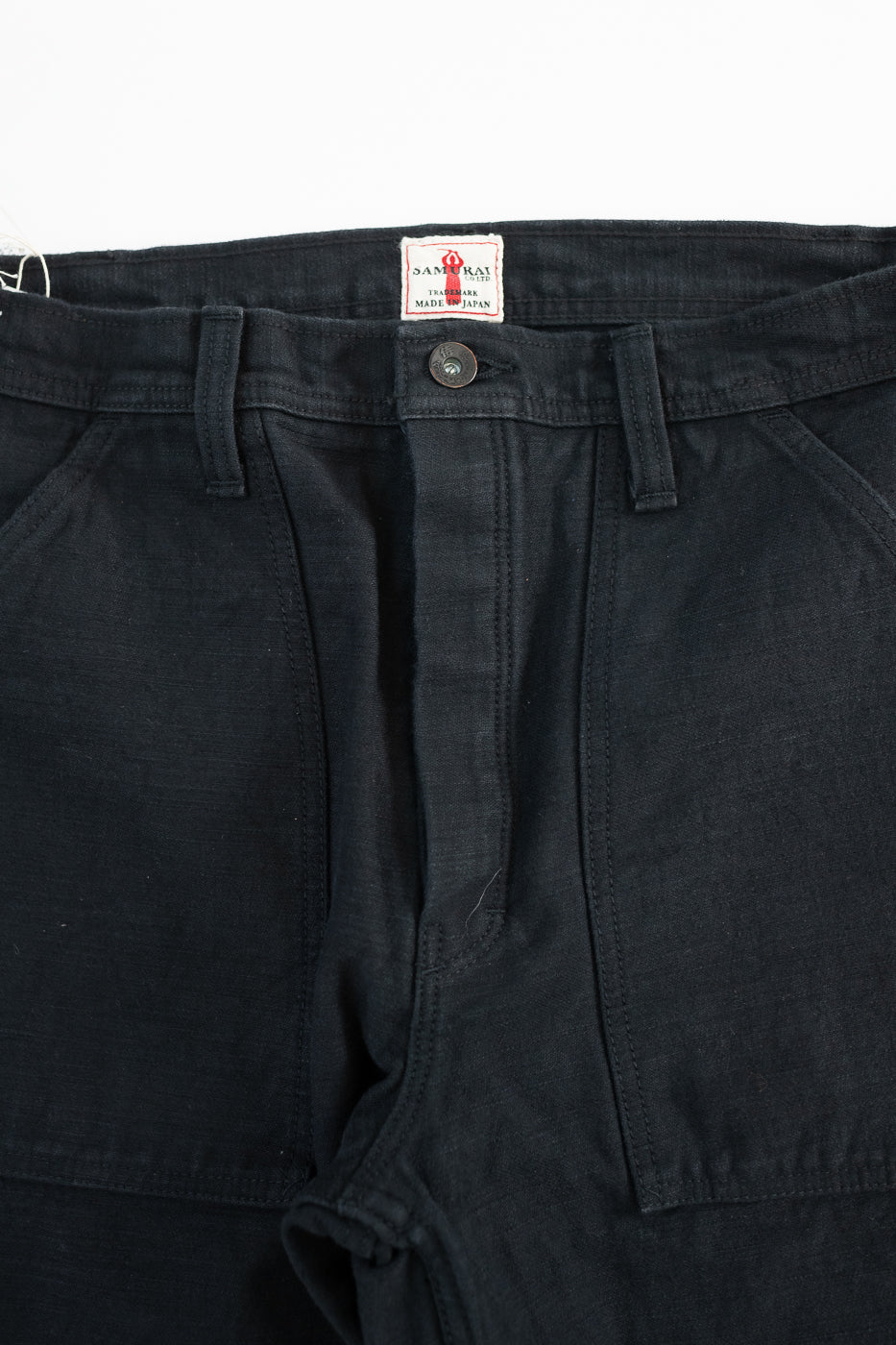 SJ52BK - Back Satin Selvedge Baker Pants - Black