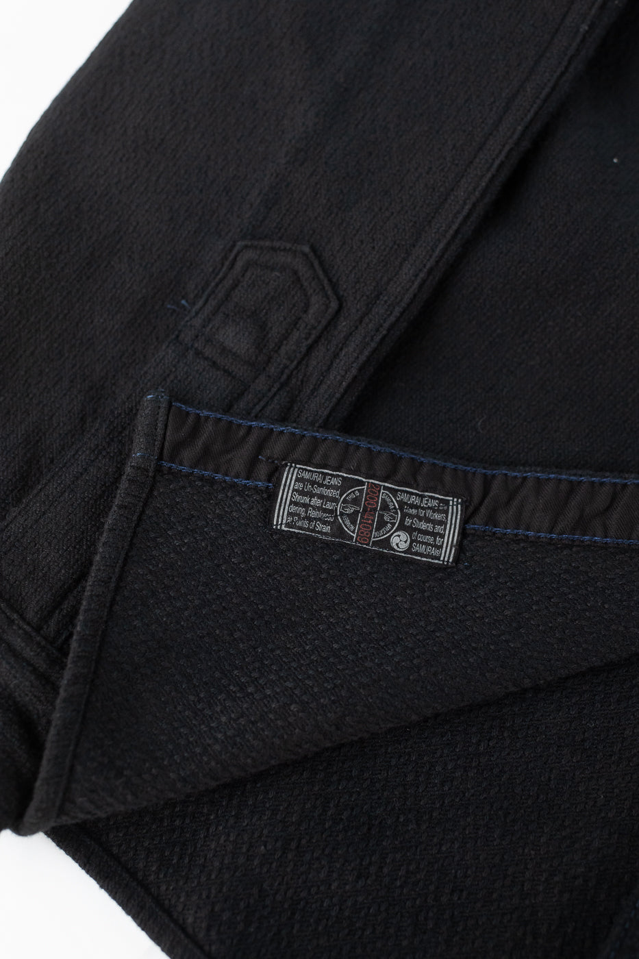 SSN24-01W - Overdyed Sashiko Flannel Work Shirt - Black