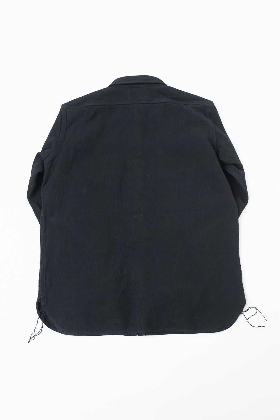 SSN24-01W - Overdyed Sashiko Flannel Work Shirt - Black
