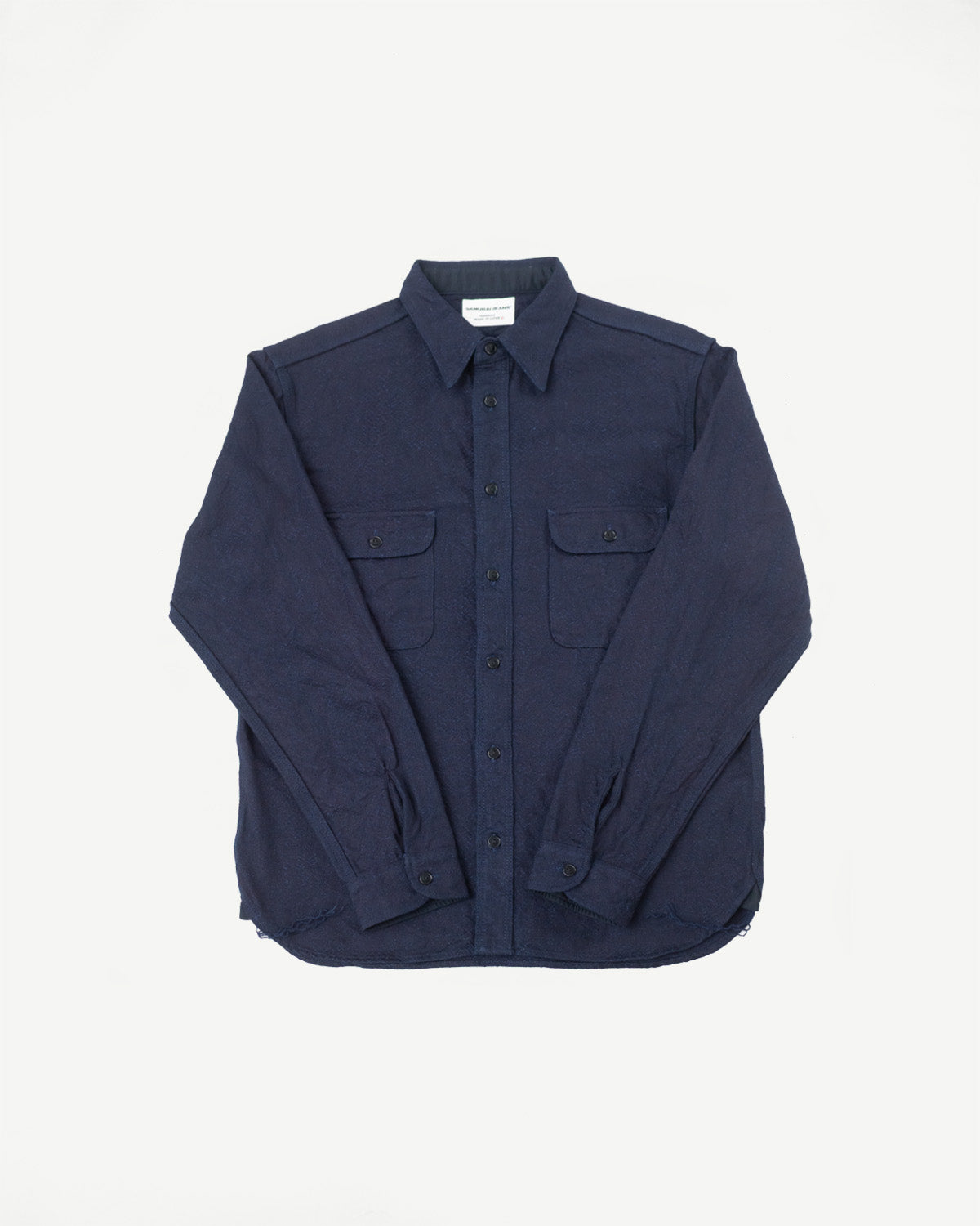 SSN25-01W - Snake Jacquard Work Shirt - Indigo