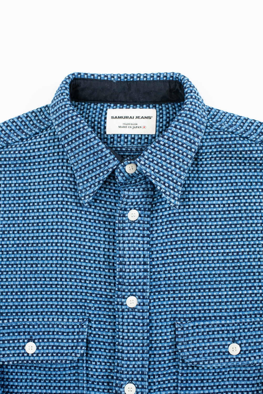 SSS24-01W - 'Aizome' Thick Oxford Work Shirt - Natural Indigo