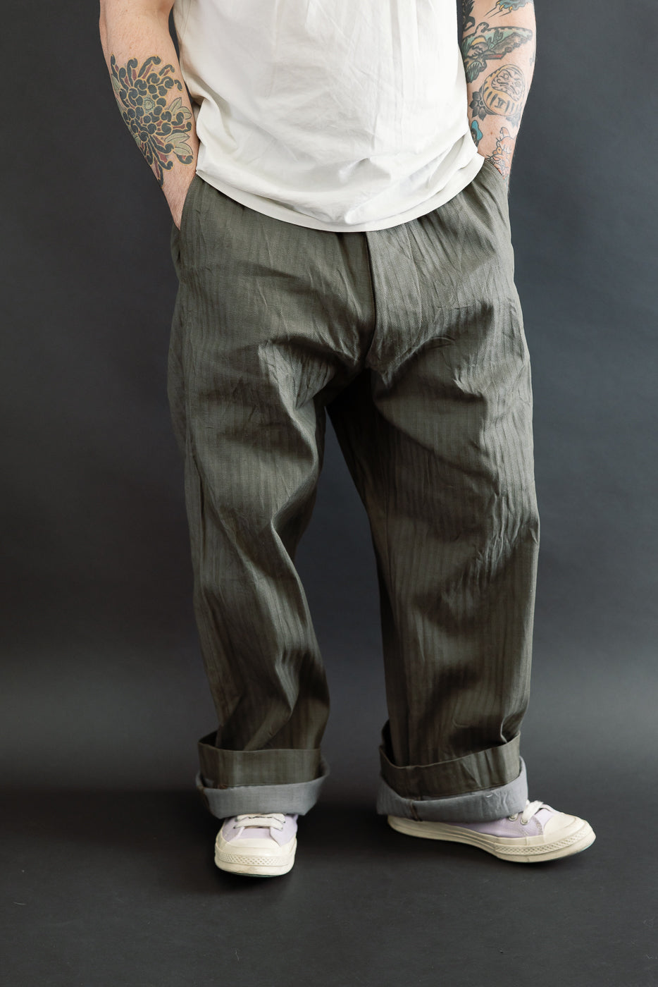 SWC600C-HBII - 13oz Neppy HBT Military - Wide Trousers