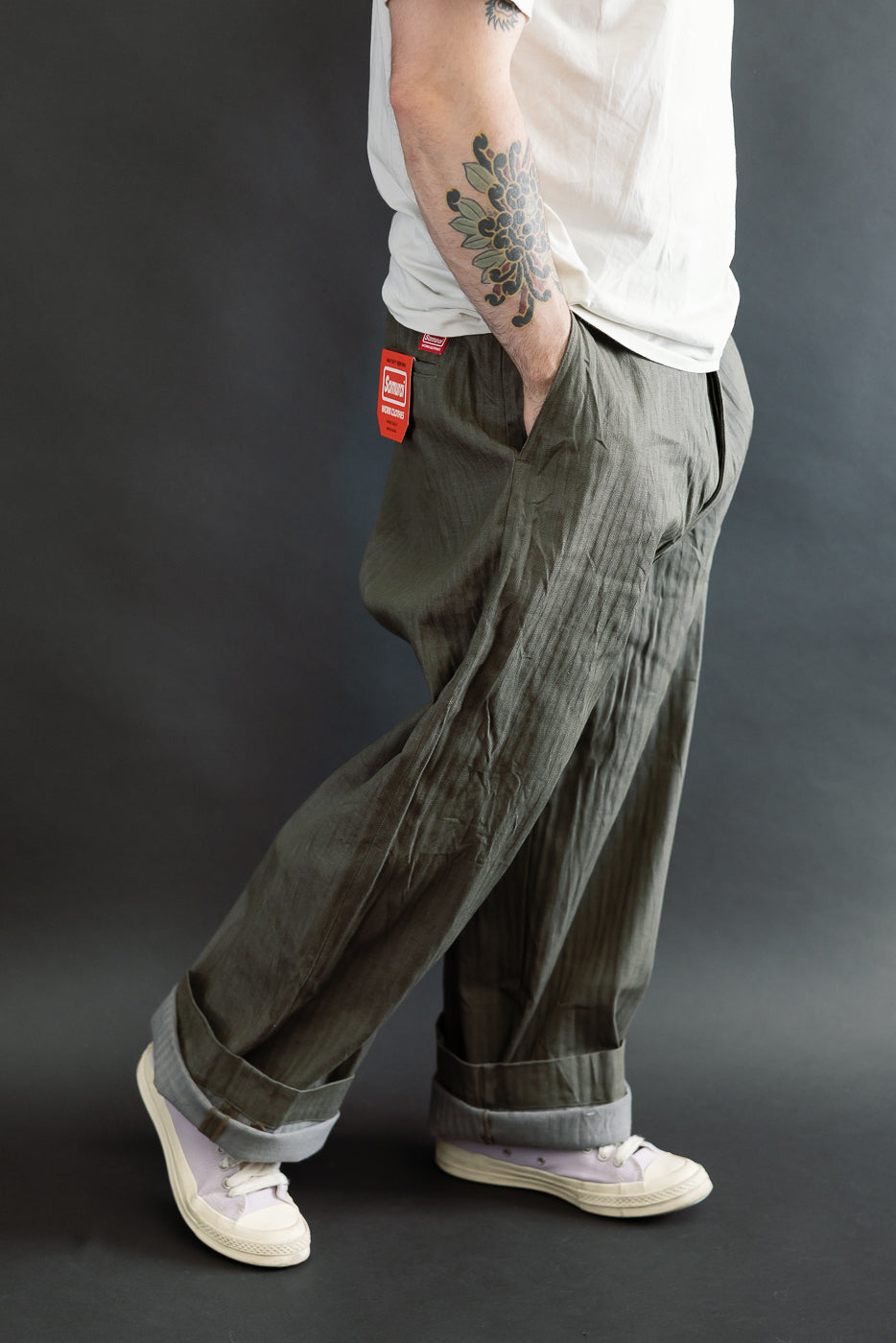 SWC600C-HBII - 13oz Neppy HBT Military - Wide Trousers