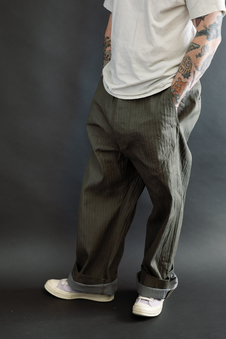 SWC600C-HBII - 13oz Neppy HBT Military - Wide Trousers