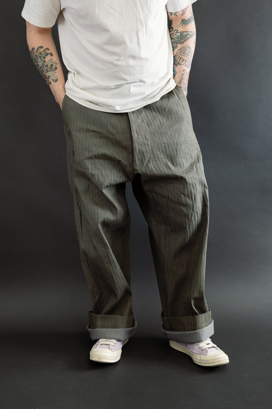 SWC600C-HBII - 13oz Neppy HBT Military - Wide Trousers