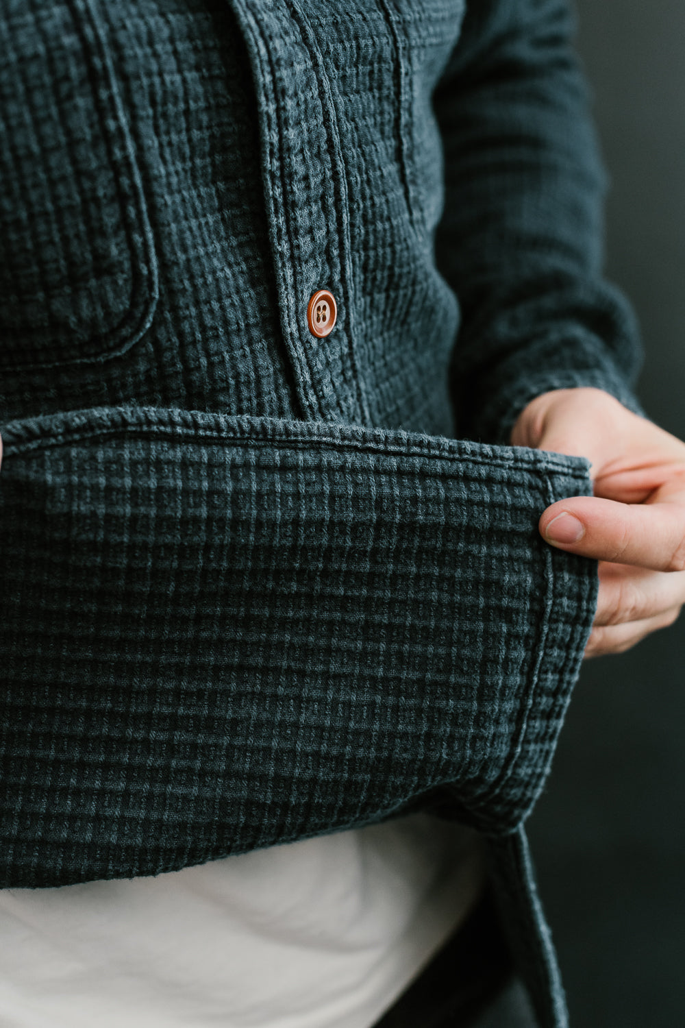 5689 - Stitched Sashiko Shirt - Indigo