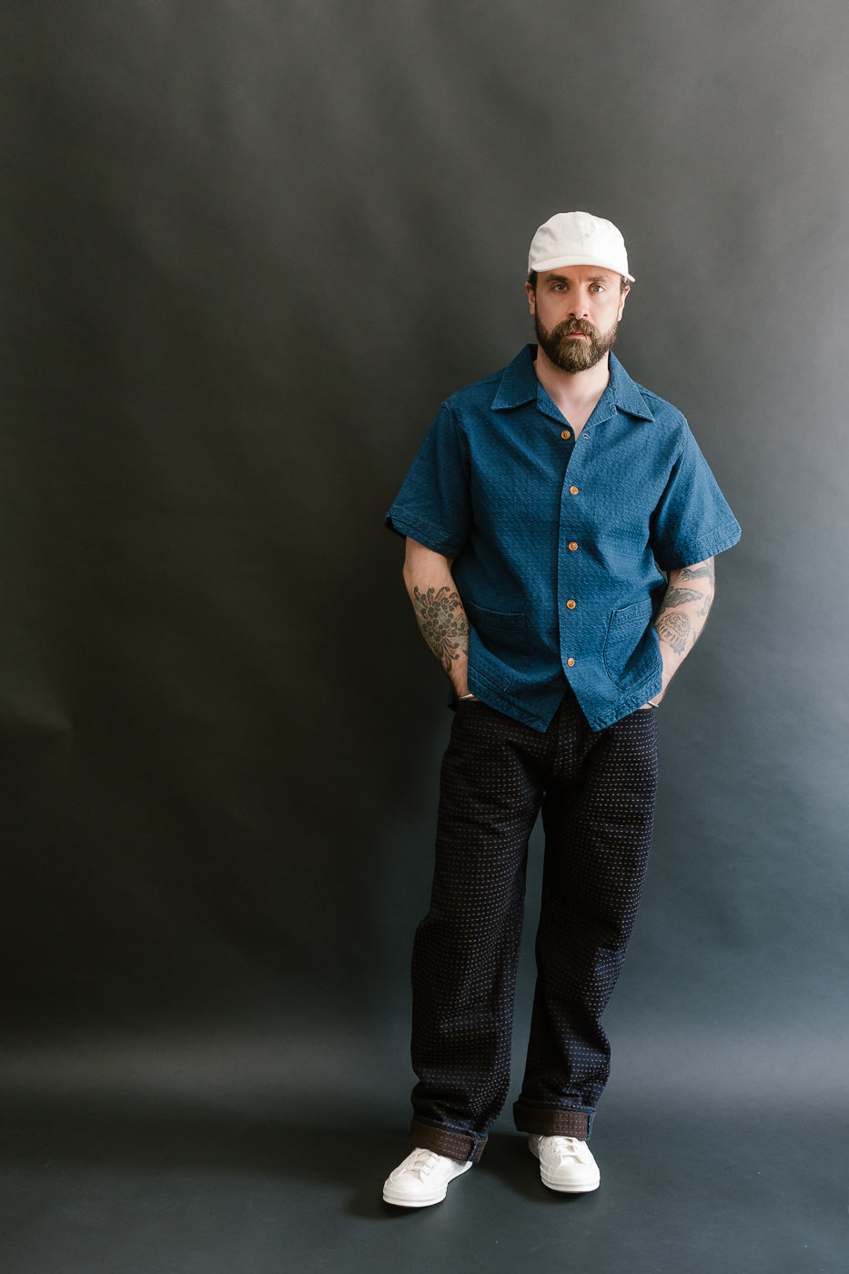 5724U - Dobby Short Sleeve Shirt - Distressed Indigo