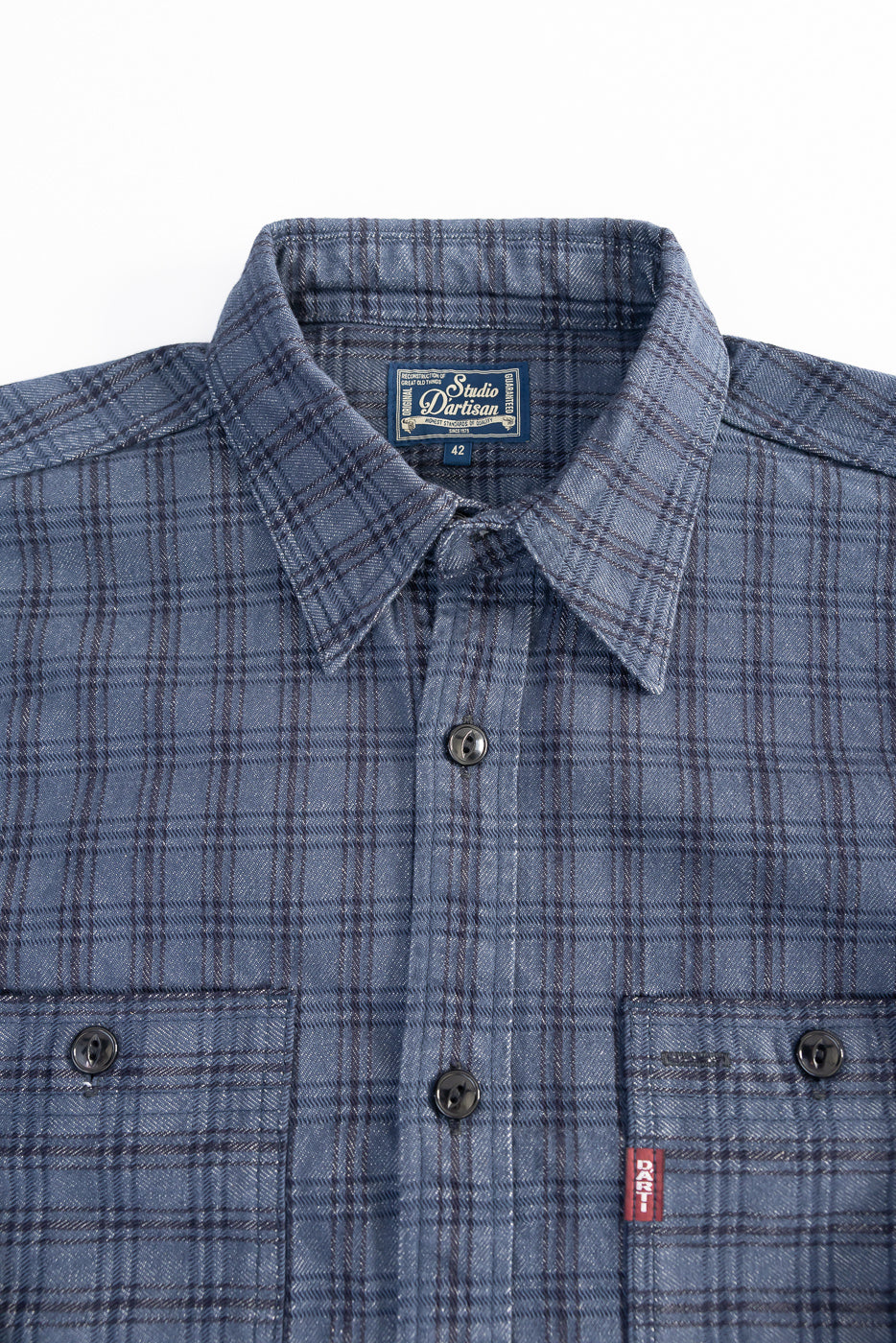 5734 - 13oz Jacquard Check Work Shirt - Navy