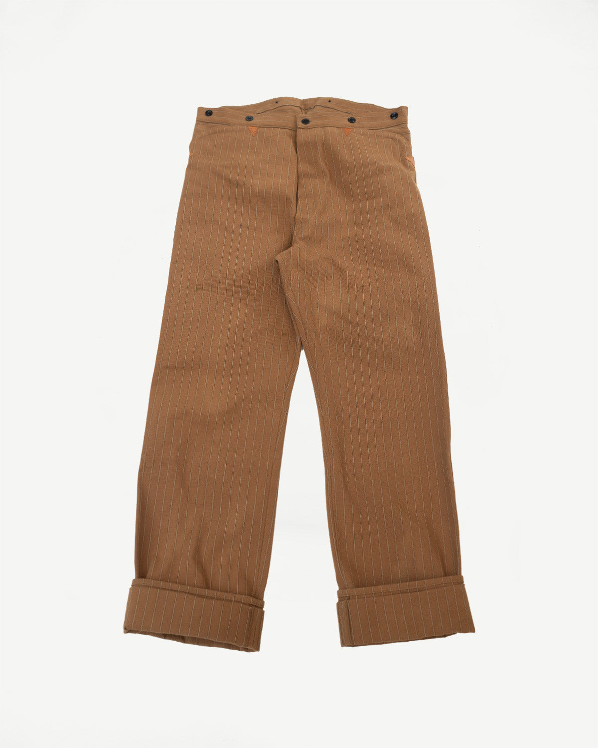 Lot 1228 - 1874 Greenebaum Heavy Leather Bound Overall Trousers - Duck Stripe