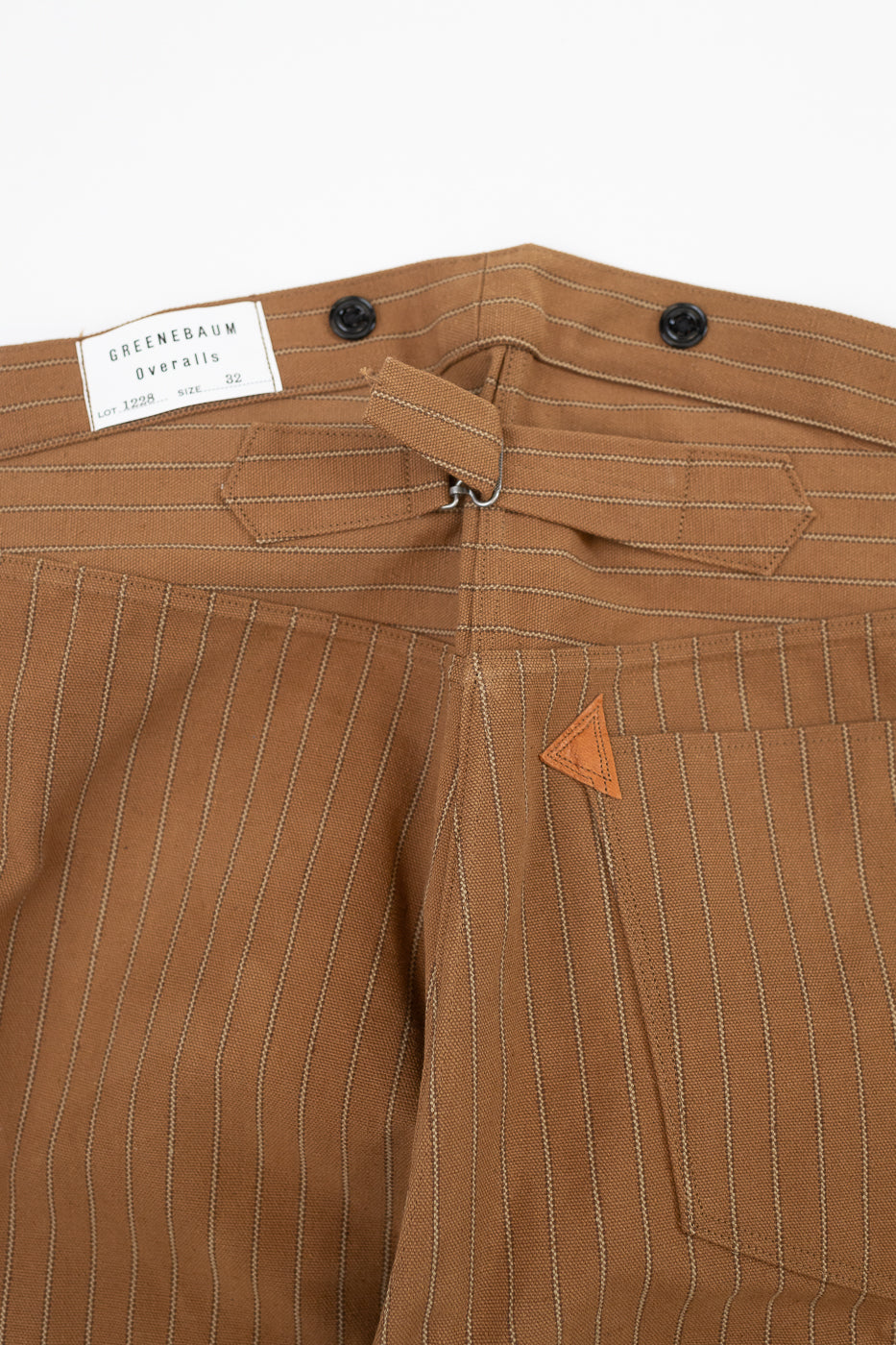 Lot 1228 - 1874 Greenebaum Heavy Leather Bound Overall Trousers - Duck Stripe