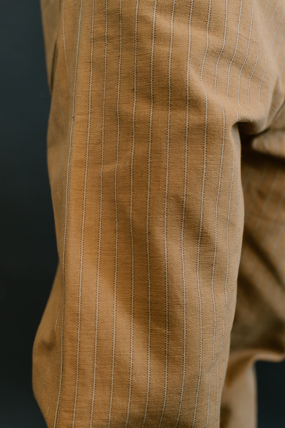 Lot 1228 - 1874 Greenebaum Heavy Leather Bound Overall Trousers - Duck Stripe