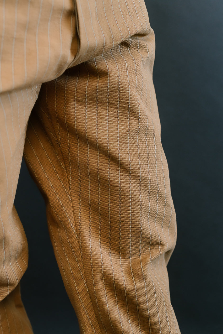 Lot 1228 - 1874 Greenebaum Heavy Leather Bound Overall Trousers - Duck Stripe