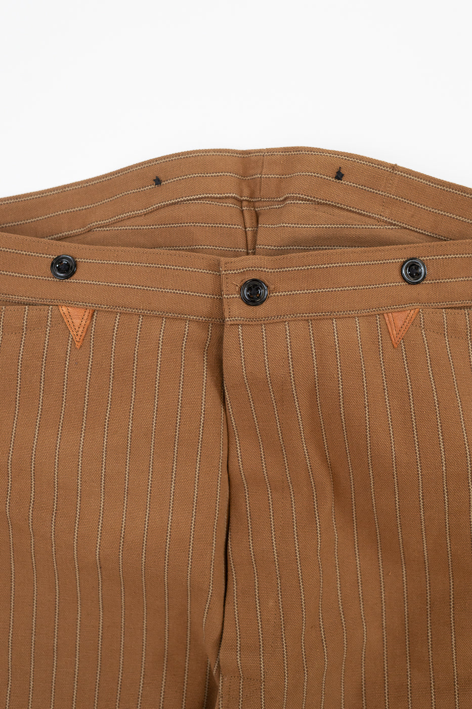 Lot 1228 - 1874 Greenebaum Heavy Leather Bound Overall Trousers - Duck Stripe