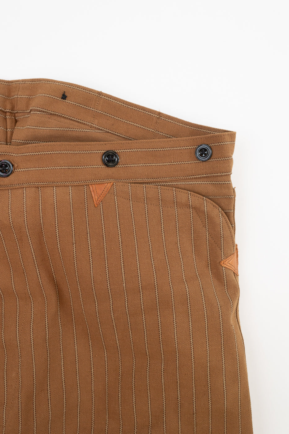 Lot 1228 - 1874 Greenebaum Heavy Leather Bound Overall Trousers - Duck Stripe
