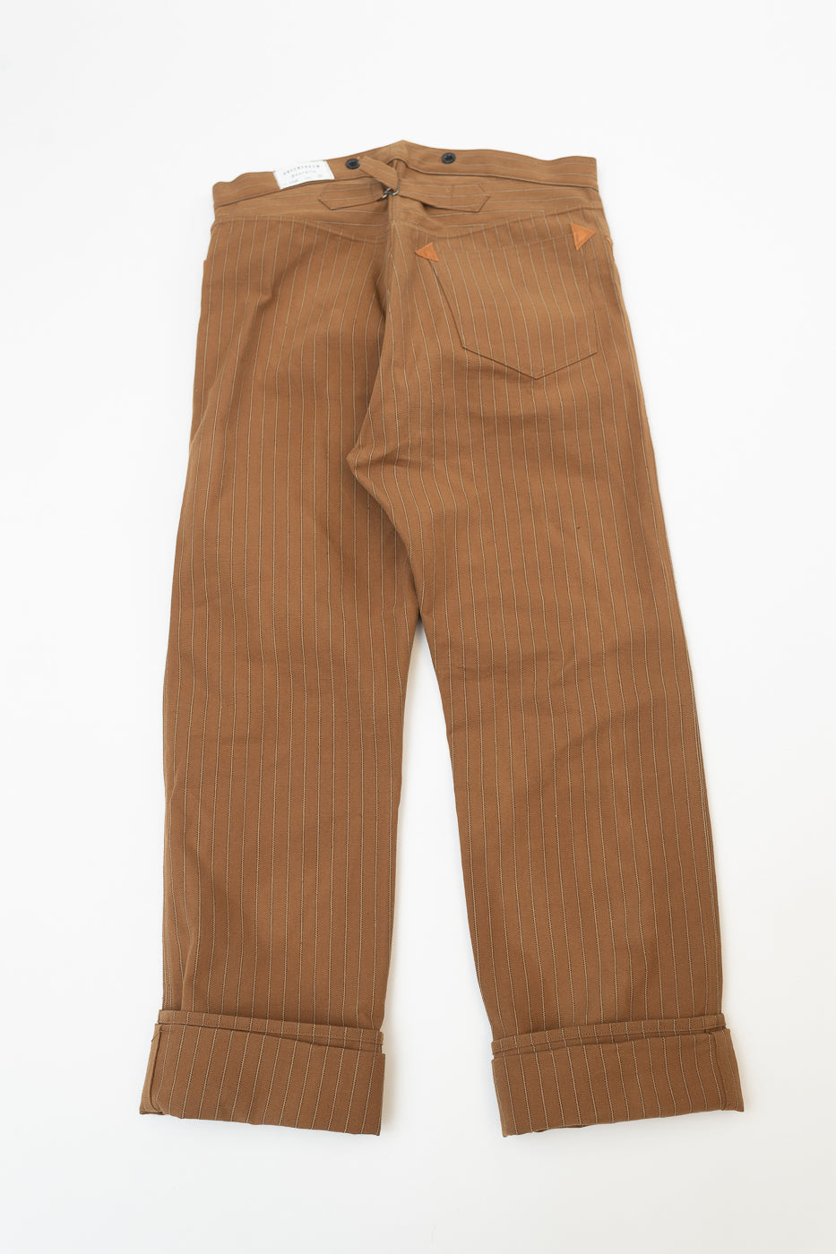 Lot 1228 - 1874 Greenebaum Heavy Leather Bound Overall Trousers - Duck Stripe