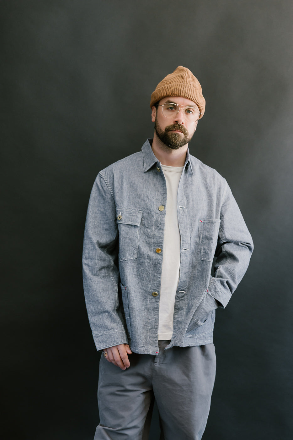 Lot 2195 - Pincheck Change Button Coverall - Indigo