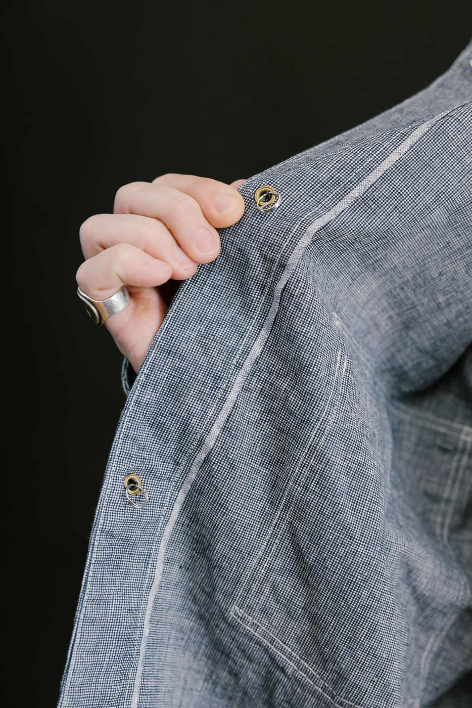 Lot 2195 - Pincheck Change Button Coverall - Indigo