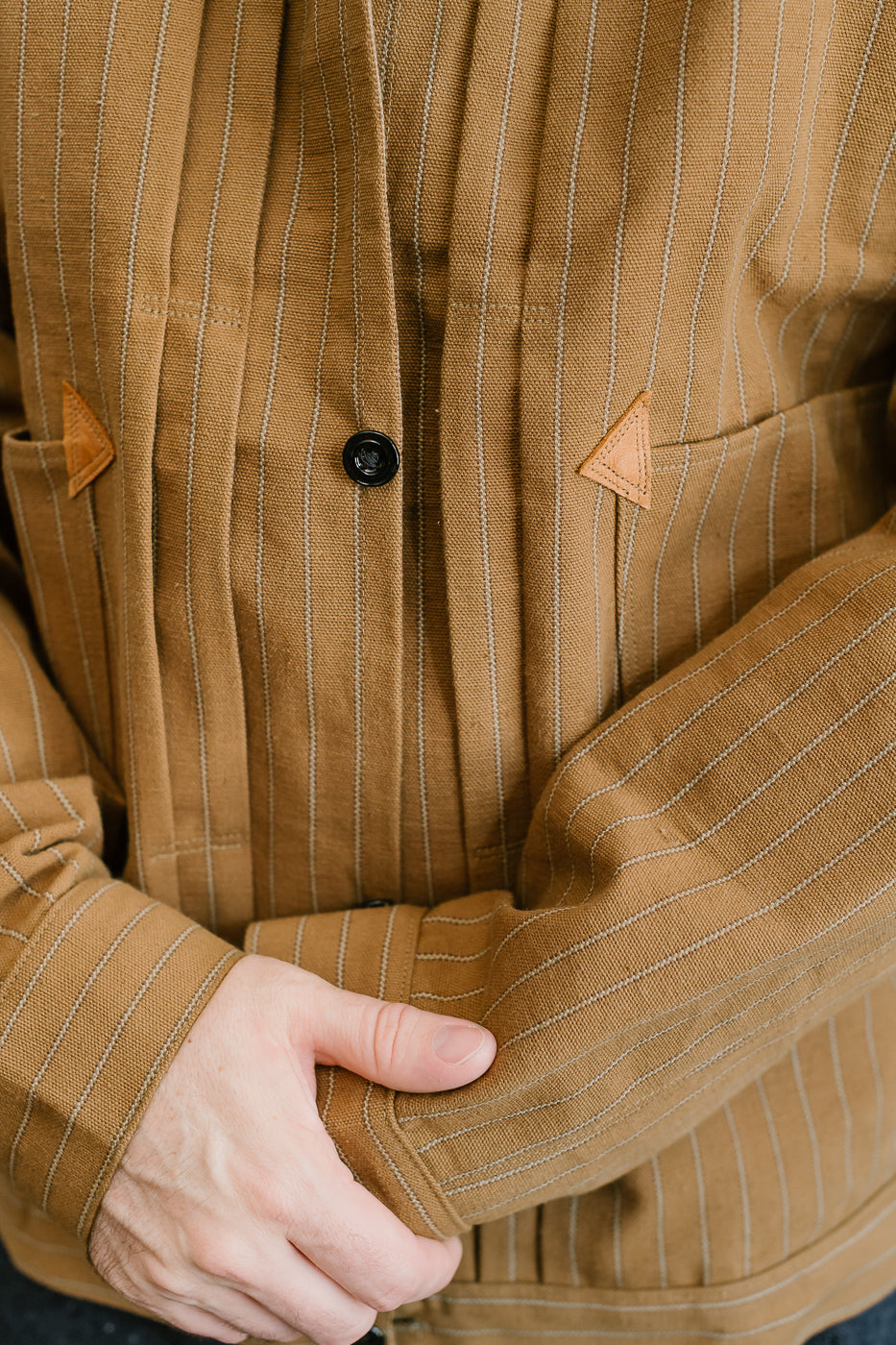 Lot 2214 - 1880 Greenbaum Heavy Leatherbound Brows Jacket - Duck Stripe