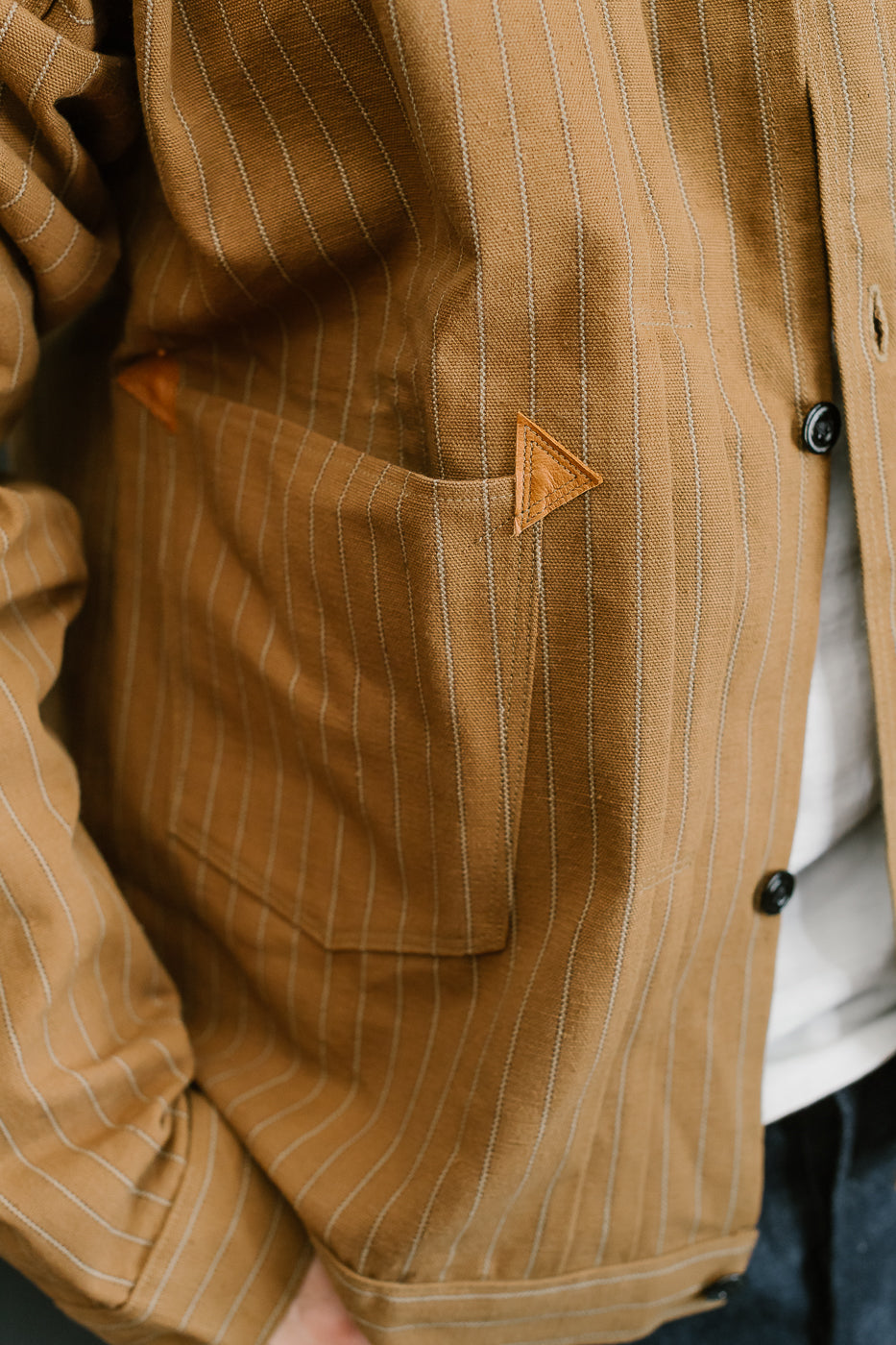 Lot 2214 - 1880 Greenbaum Heavy Leatherbound Brows Jacket - Duck Stripe