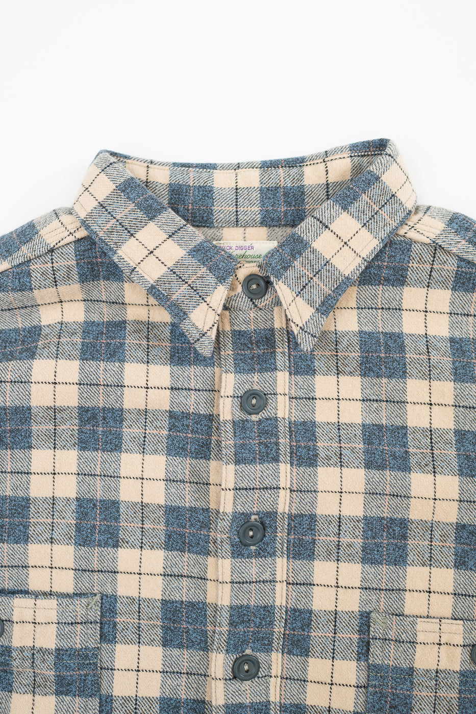 Lot 3060-O - Pullover Flannel Shirt One-Wash - H-1 Navy