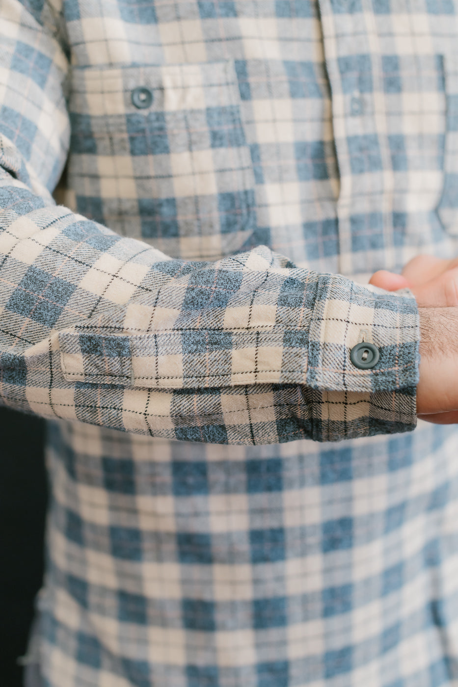 Lot 3060-O - Pullover Flannel Shirt One-Wash - H-1 Navy