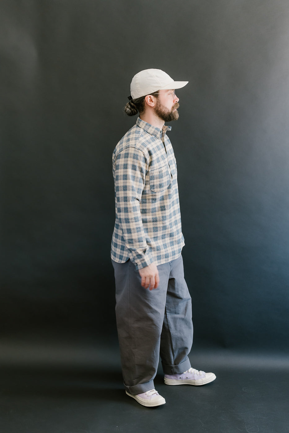 Lot 3060-O - Pullover Flannel Shirt One-Wash - H-1 Navy