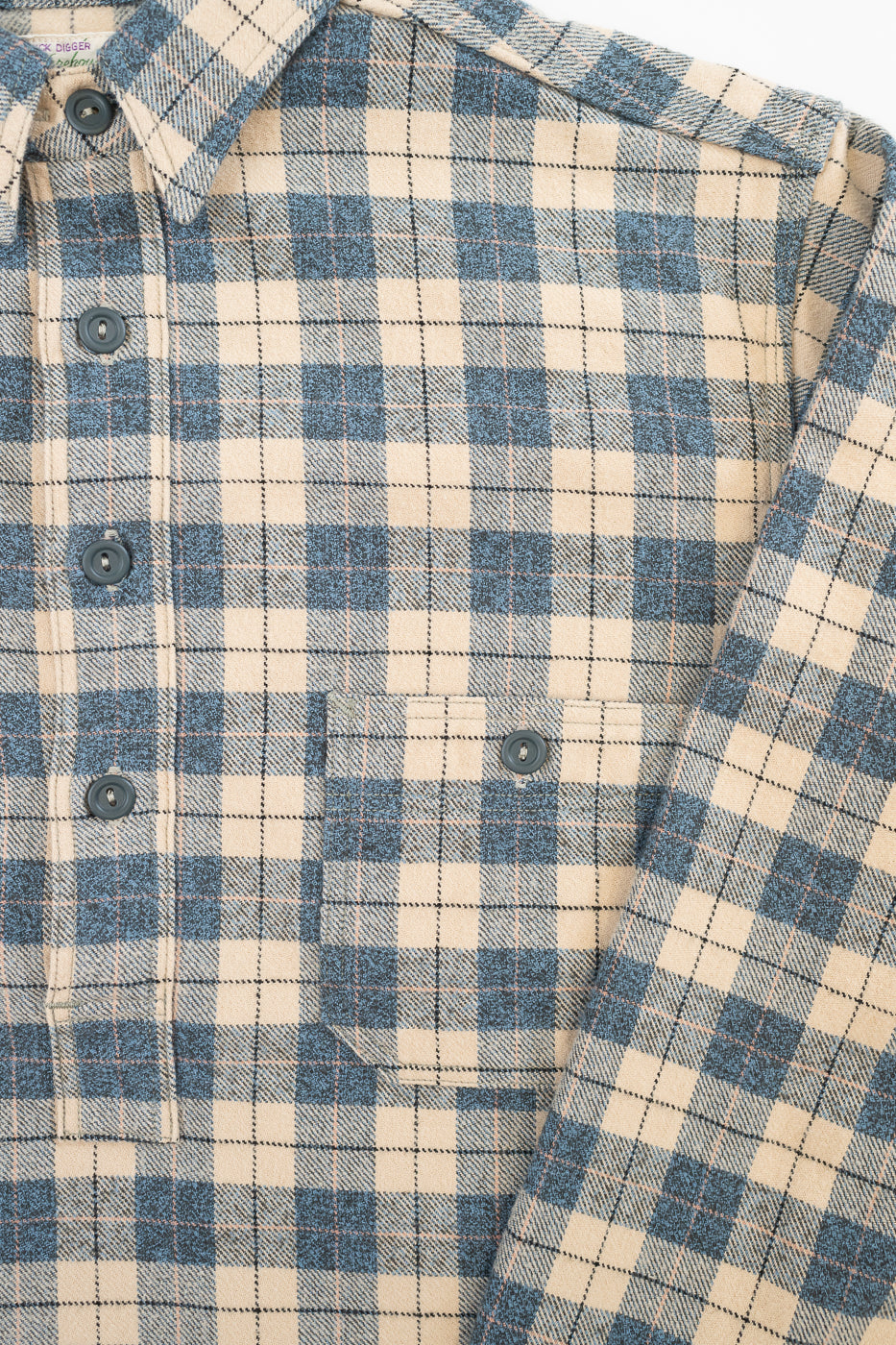 Lot 3060-O - Pullover Flannel Shirt One-Wash - H-1 Navy