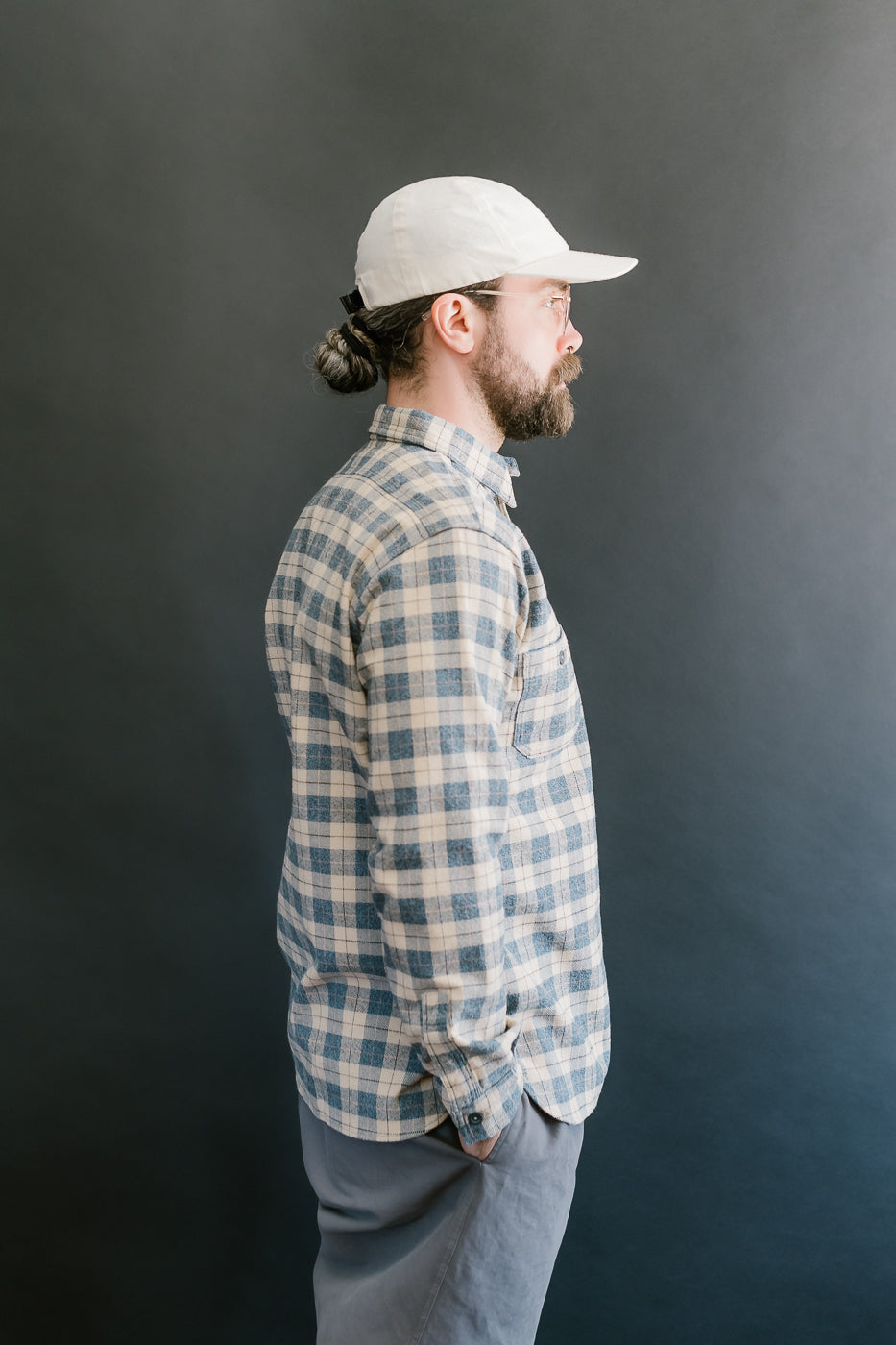Lot 3060-O - Pullover Flannel Shirt One-Wash - H-1 Navy