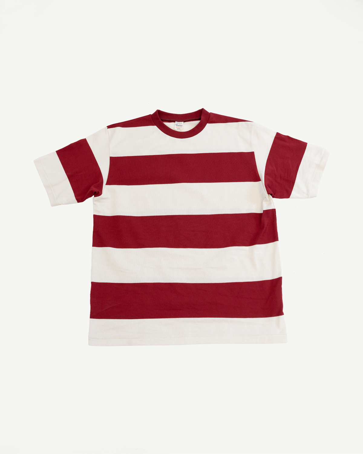 Lot 4108 - Border T-Shirt 4 Inch Stripe - Bordeaux, Kinari