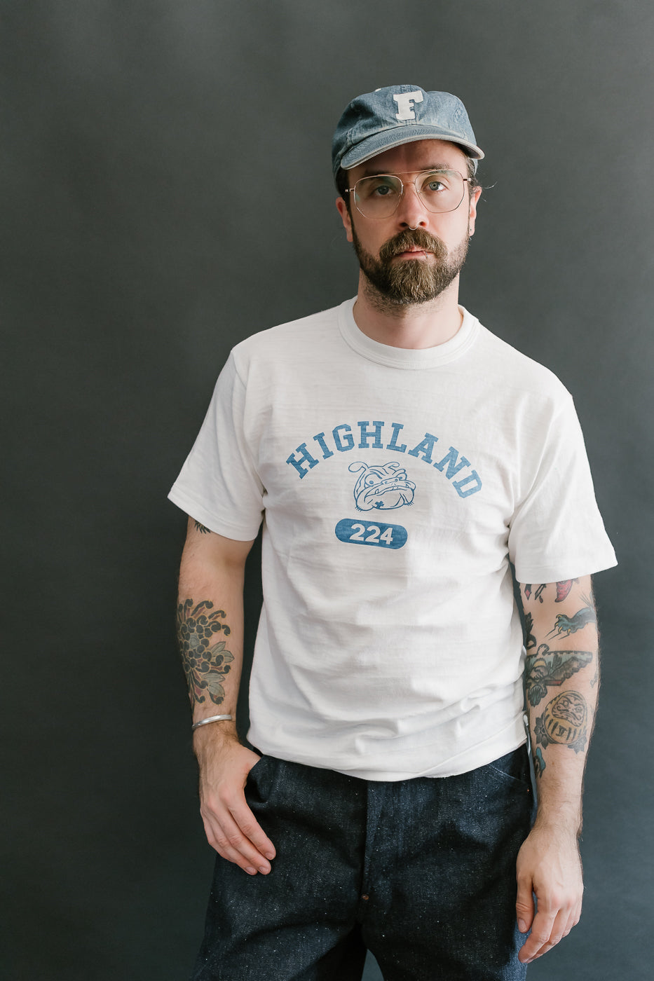 Lot 4601 - Highland Print T-Shirt - Off White, Blue