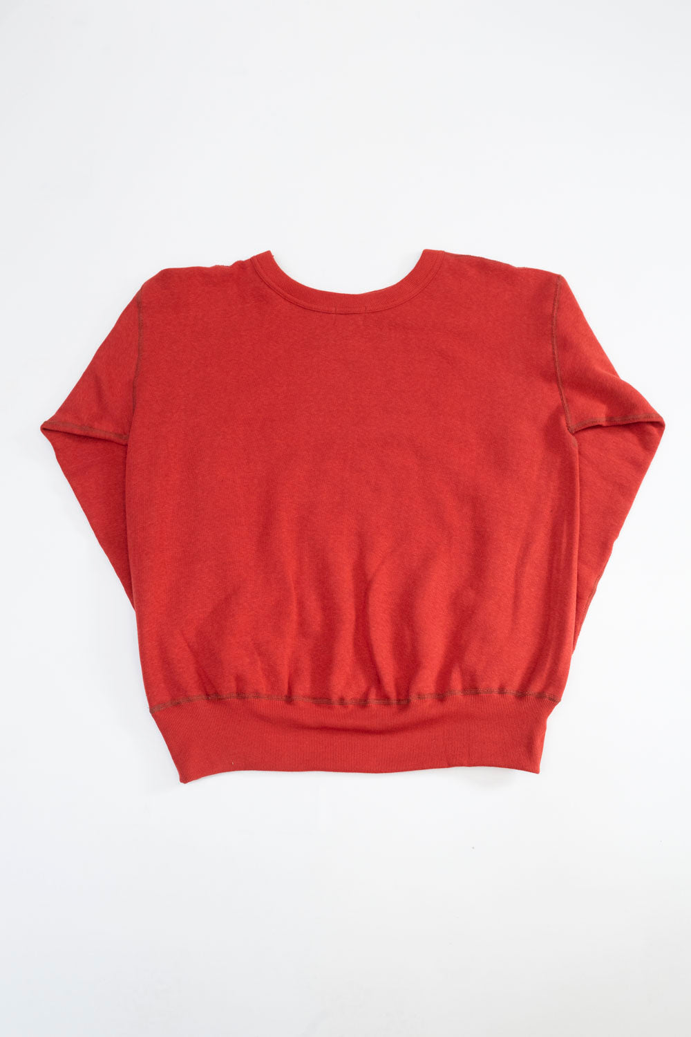 Lot 260 - DENIME - Four Needle V-Gusset Crew Neck Sweatshirt - Red