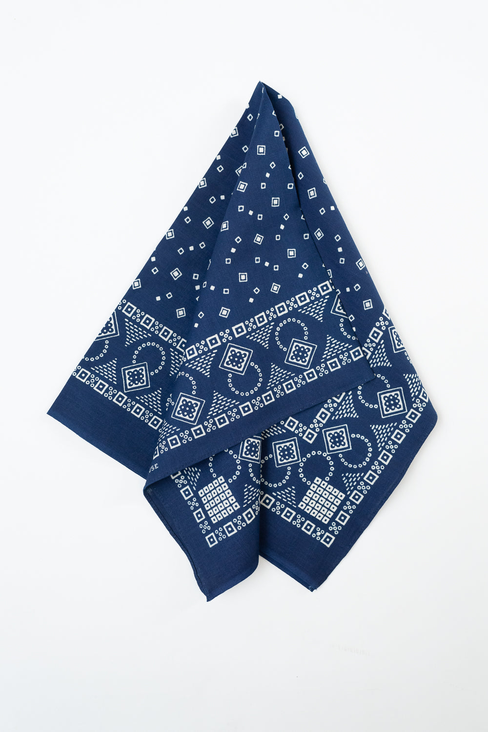 Lot 5227 - Selvedge Bandana D Square Pattern - Indigo