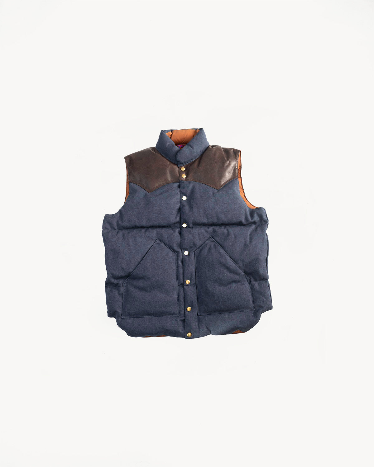 Lot 2223 - Rocky Mountain x Warehouse Canvas Down Vest - Navy