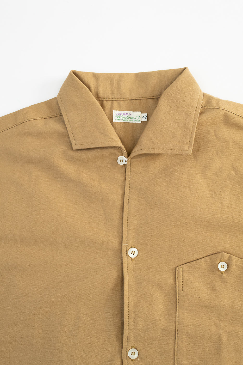 Lot 3091 - S/S Open Collar Shirt - Camel