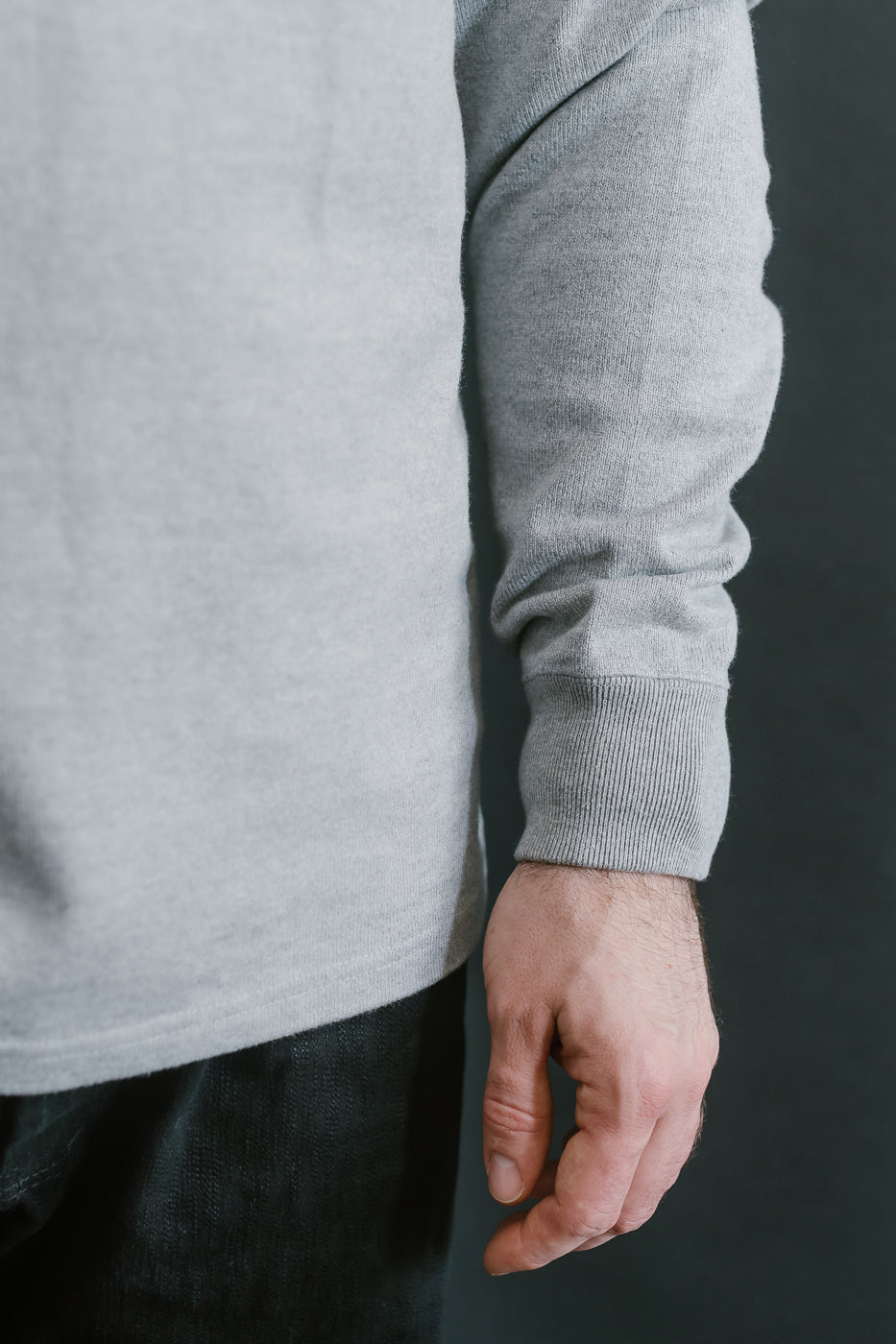 Double Heavyweight Long Sleeve T-Shirt - Heather Grey