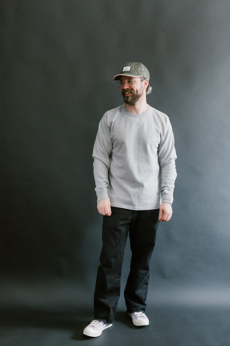 Double Heavyweight Long Sleeve T-Shirt - Heather Grey