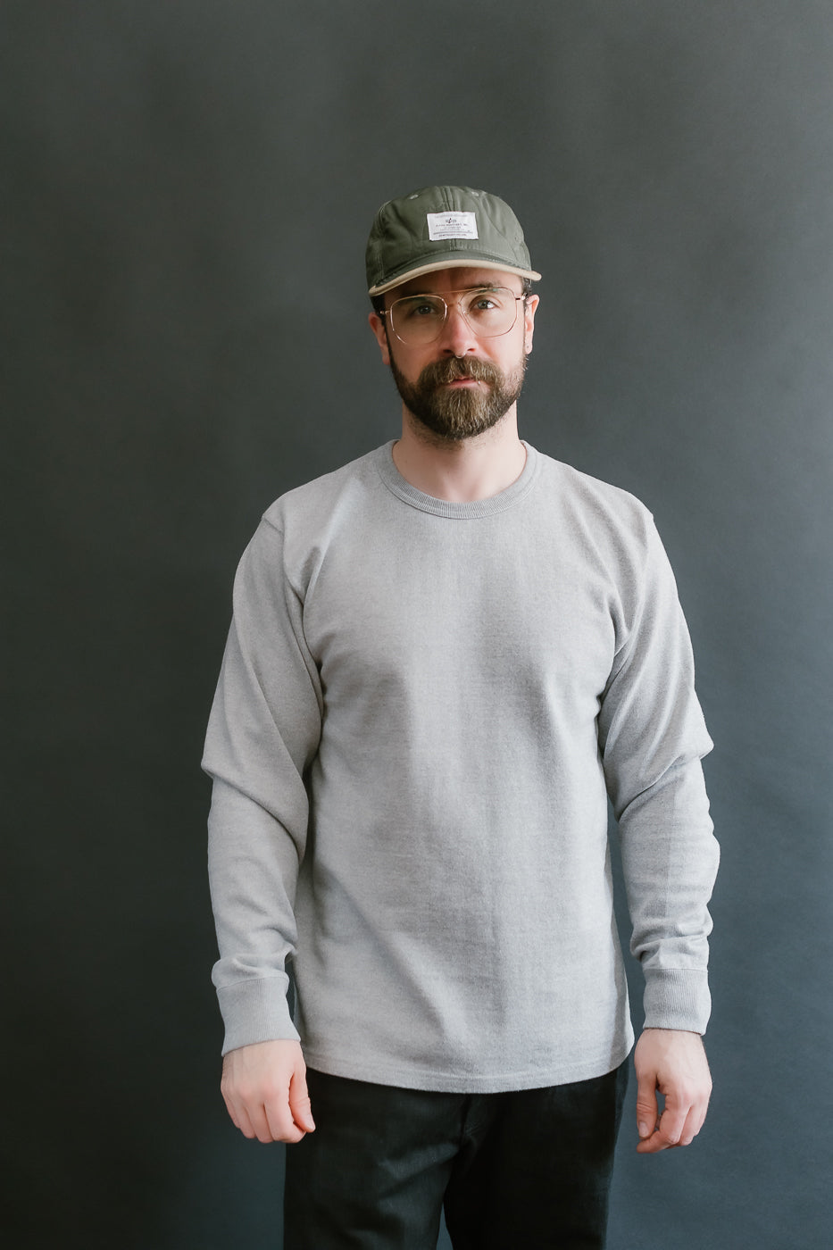Double Heavyweight Long Sleeve T-Shirt - Heather Grey