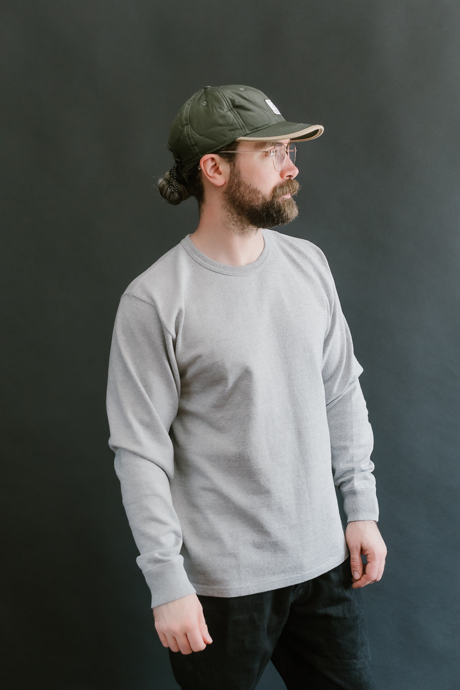 Double Heavyweight Long Sleeve T-Shirt - Heather Grey