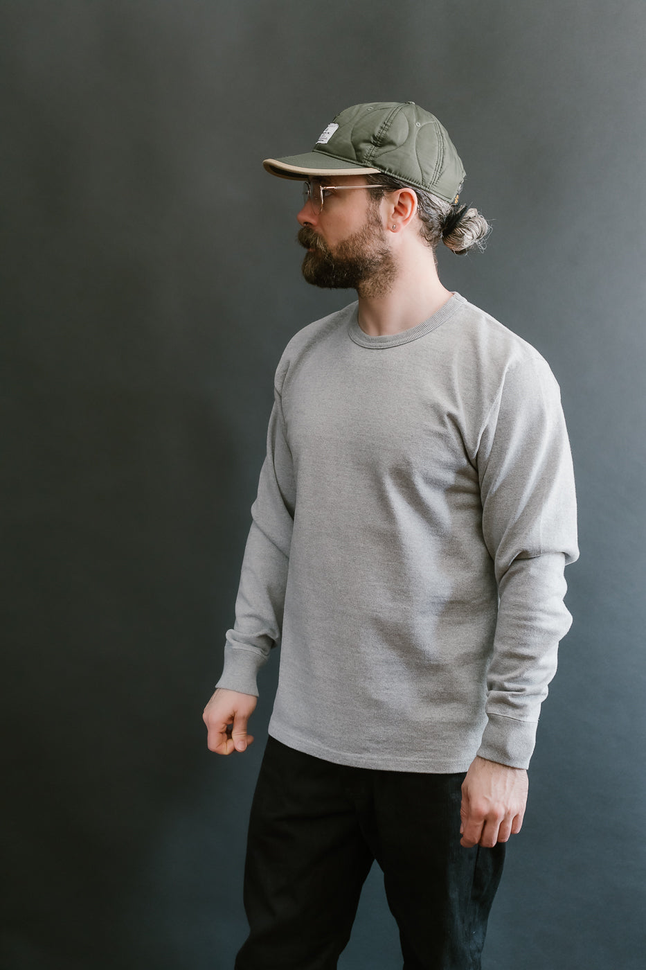 Double Heavyweight Long Sleeve T-Shirt - Heather Grey